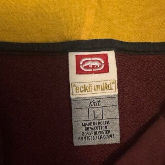 Ecko Unltd Hoodie Mens L Zip Grunge Rap Skate Spellout Sweatshirt - Picture 3 of 6